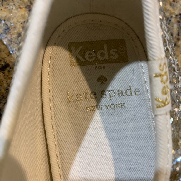 Keds X Kate Spade Gold glittery shoes size women’s 6 - Picture 3 of 10
